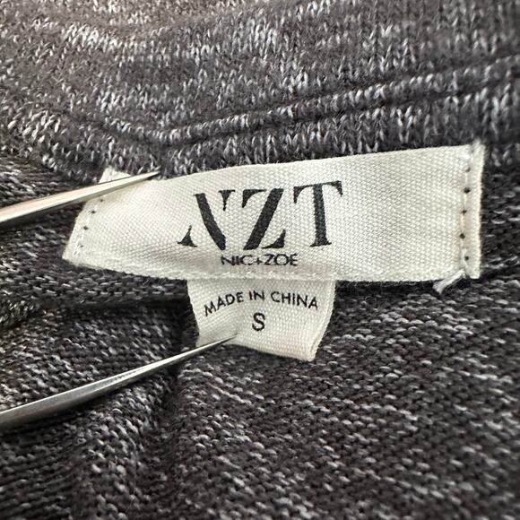NZT Nic + Zoe Sweet Dreams Heathered Top WMNS S Gray V-Neck Pullover Long Sleeve - Picture 7 of 9